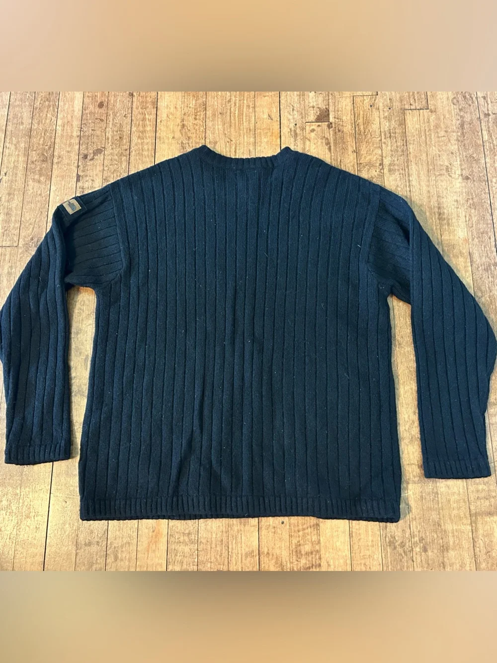 Vintage The North Face 100% Wool Ribbed Knit Sweater Men’s Size XL Black